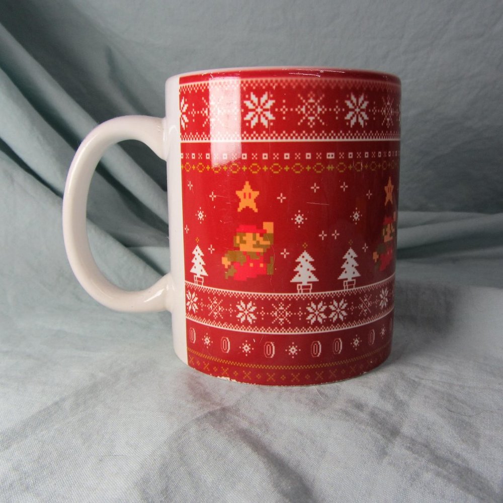 *BOGO mugs* 12 oz mug super mario brothers nintendo 2017 holiday sweater (w1819)